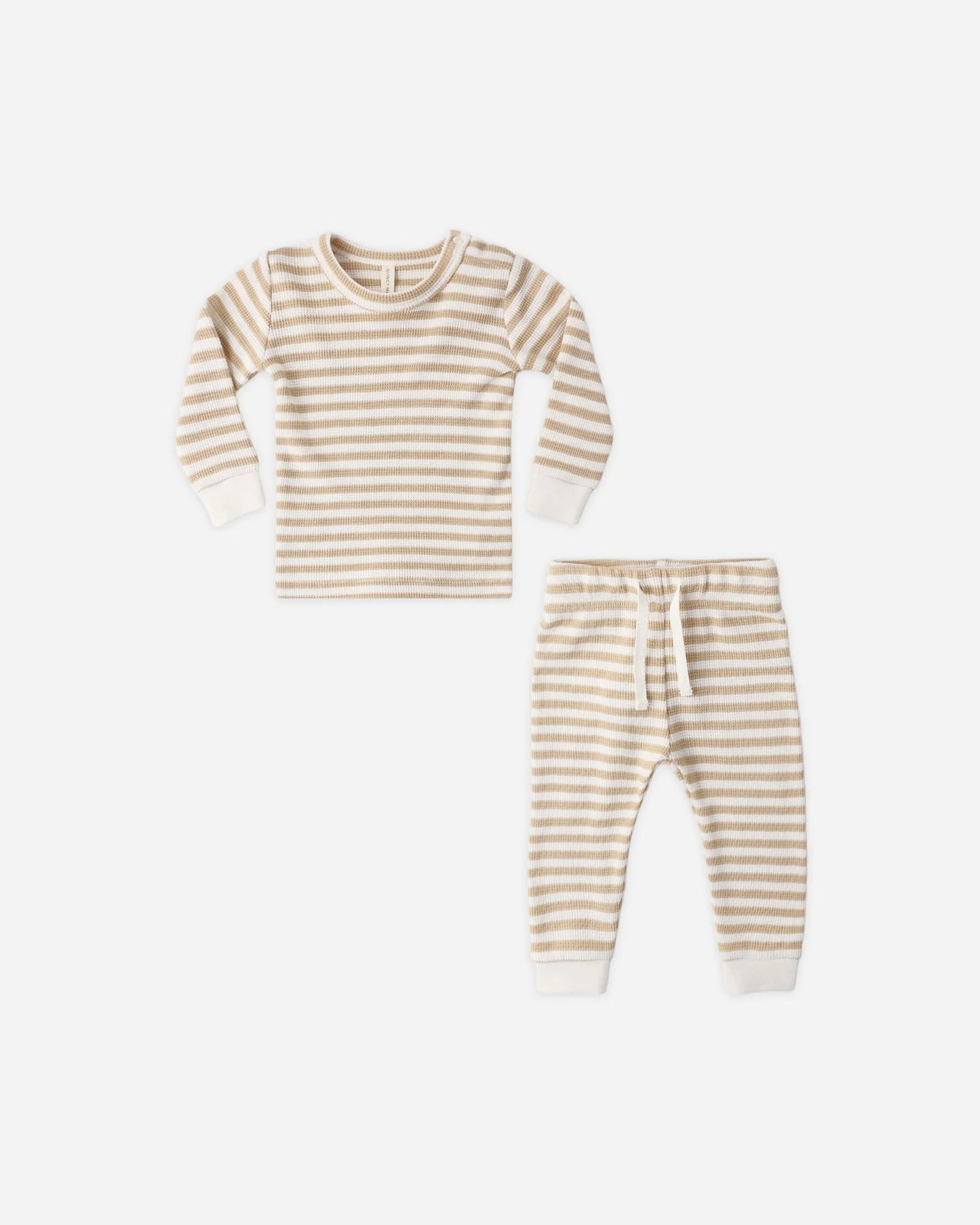 Waffle Top Pant Set Butterscotch Stripe