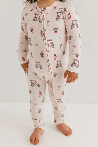 Pink Golf Zipper Romper