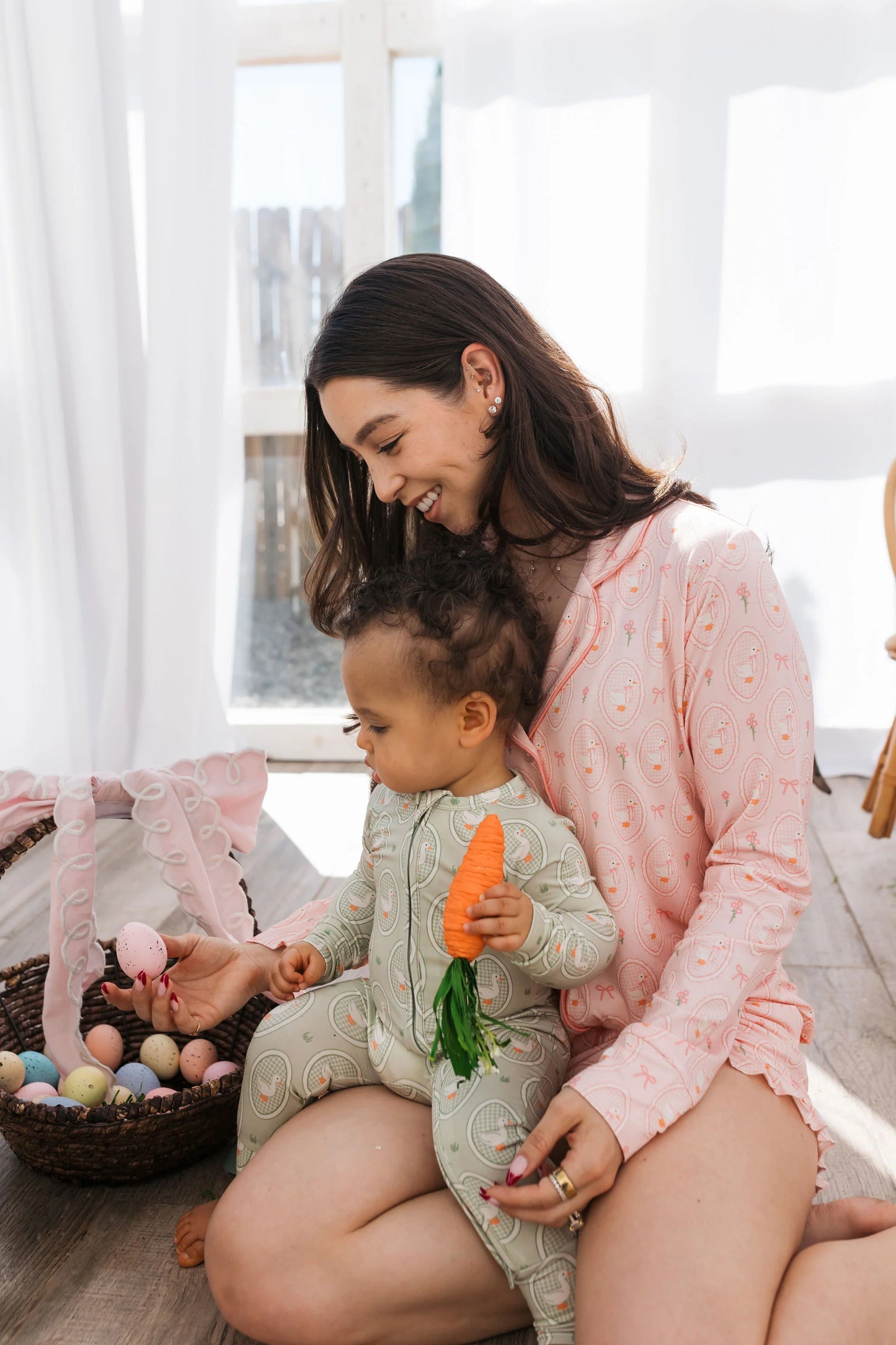 Pink Little Goose Women's Long Sleeve Short Set