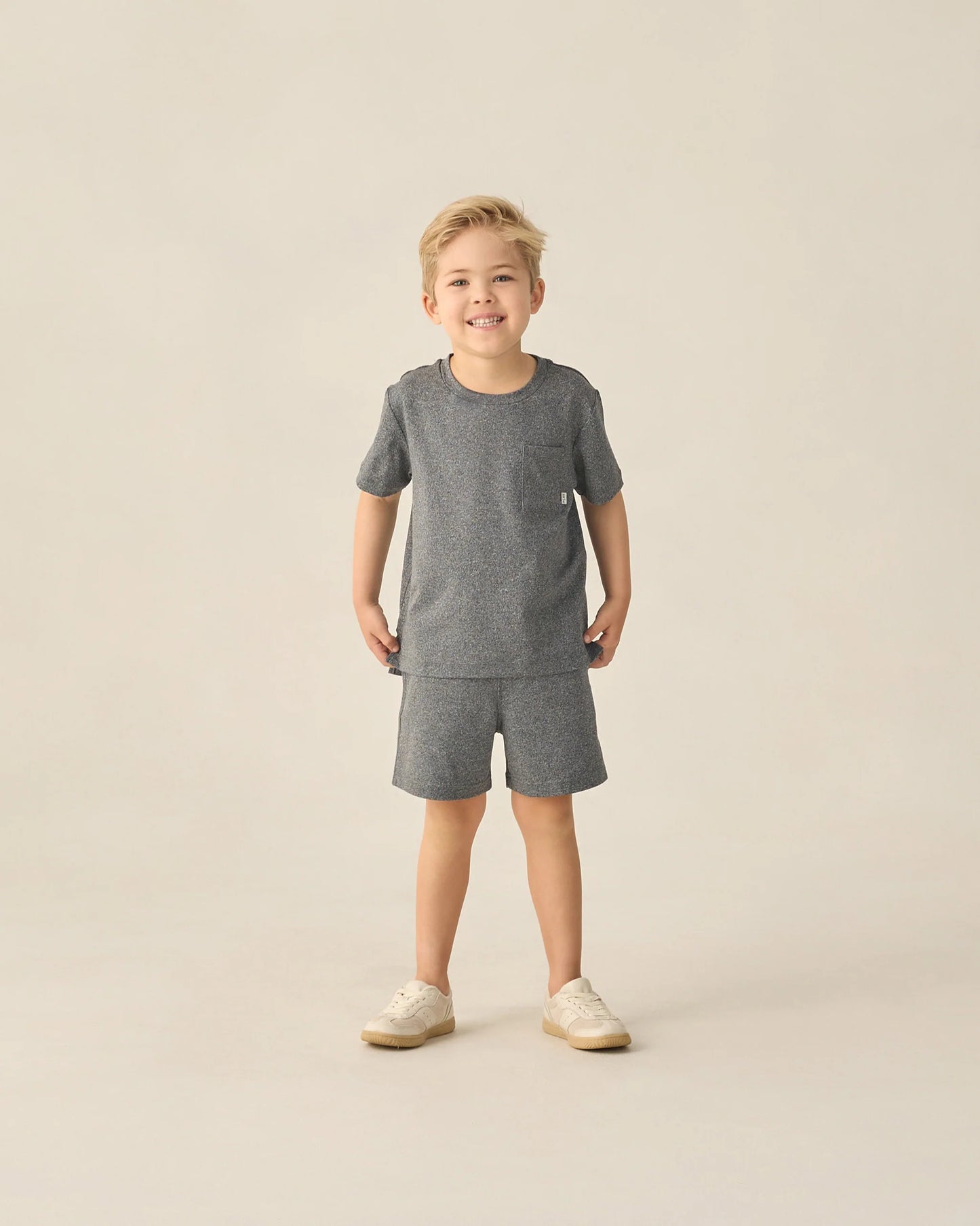 Cove Essential Pocket Tee + Oceanside Tech Short Heathered Black