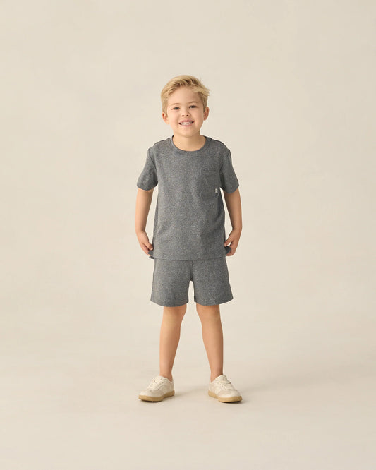 Cove Essential Pocket Tee + Oceanside Tech Short Heathered Black