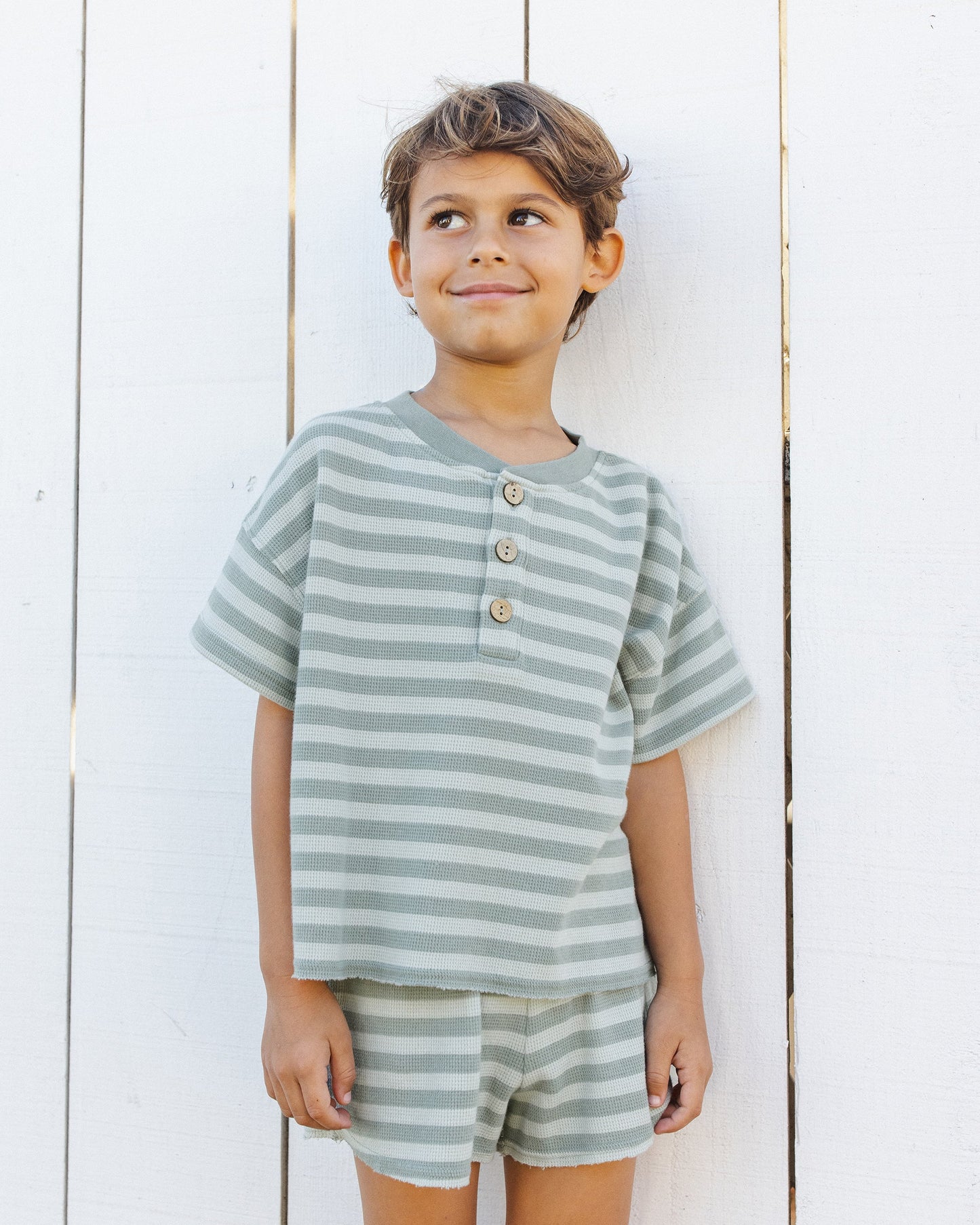 Summer Waffle Set Sea Green Stripe