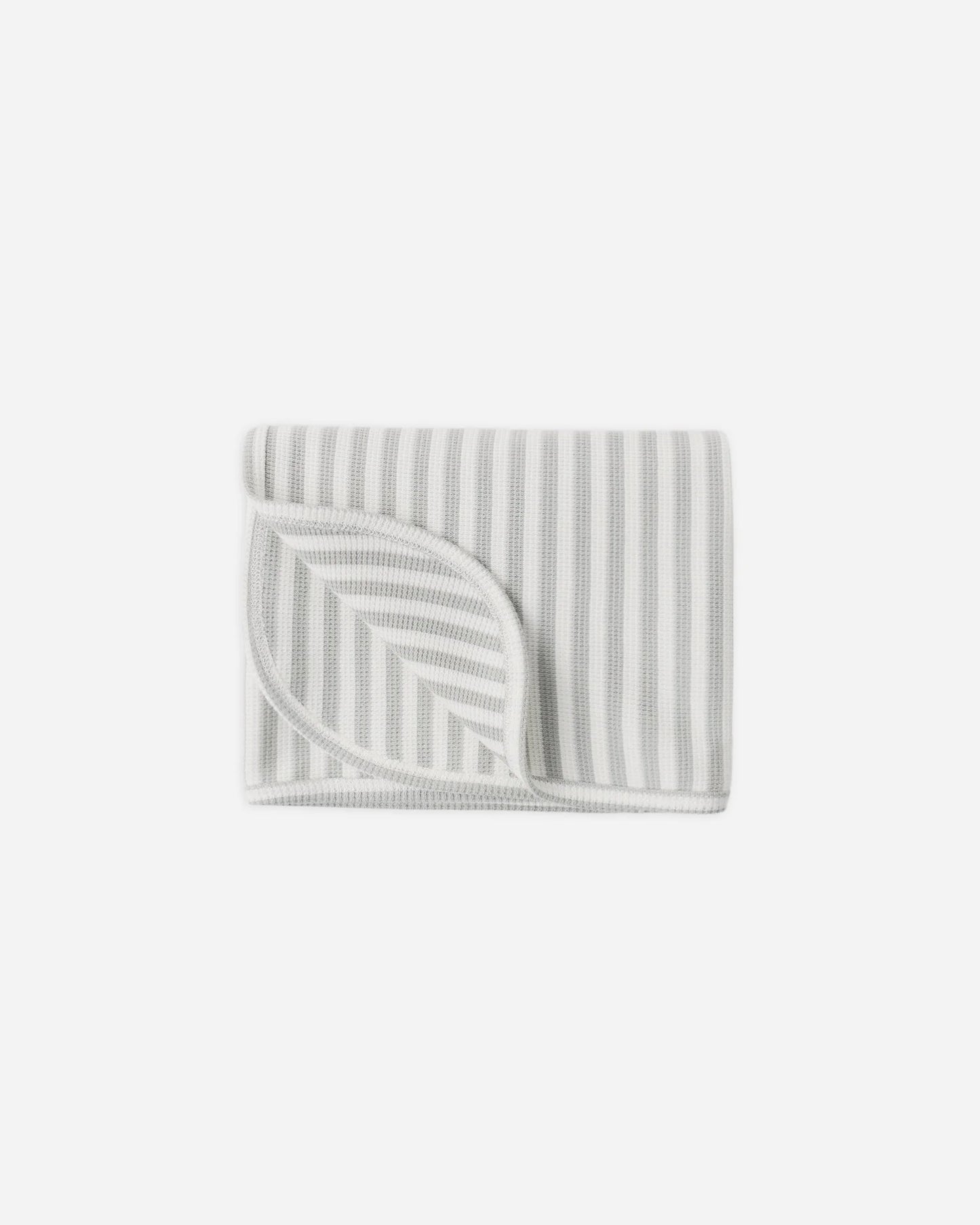 Waffle Baby Blanket Sage Stripe
