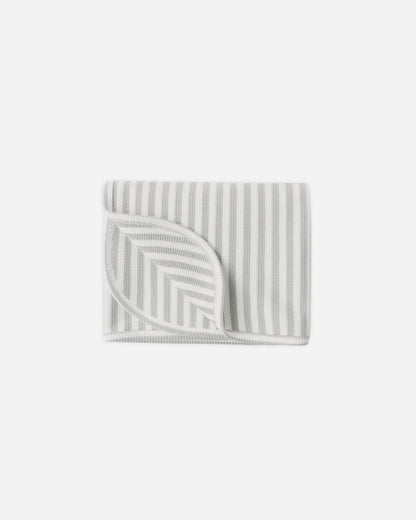 Waffle Baby Blanket Sage Stripe