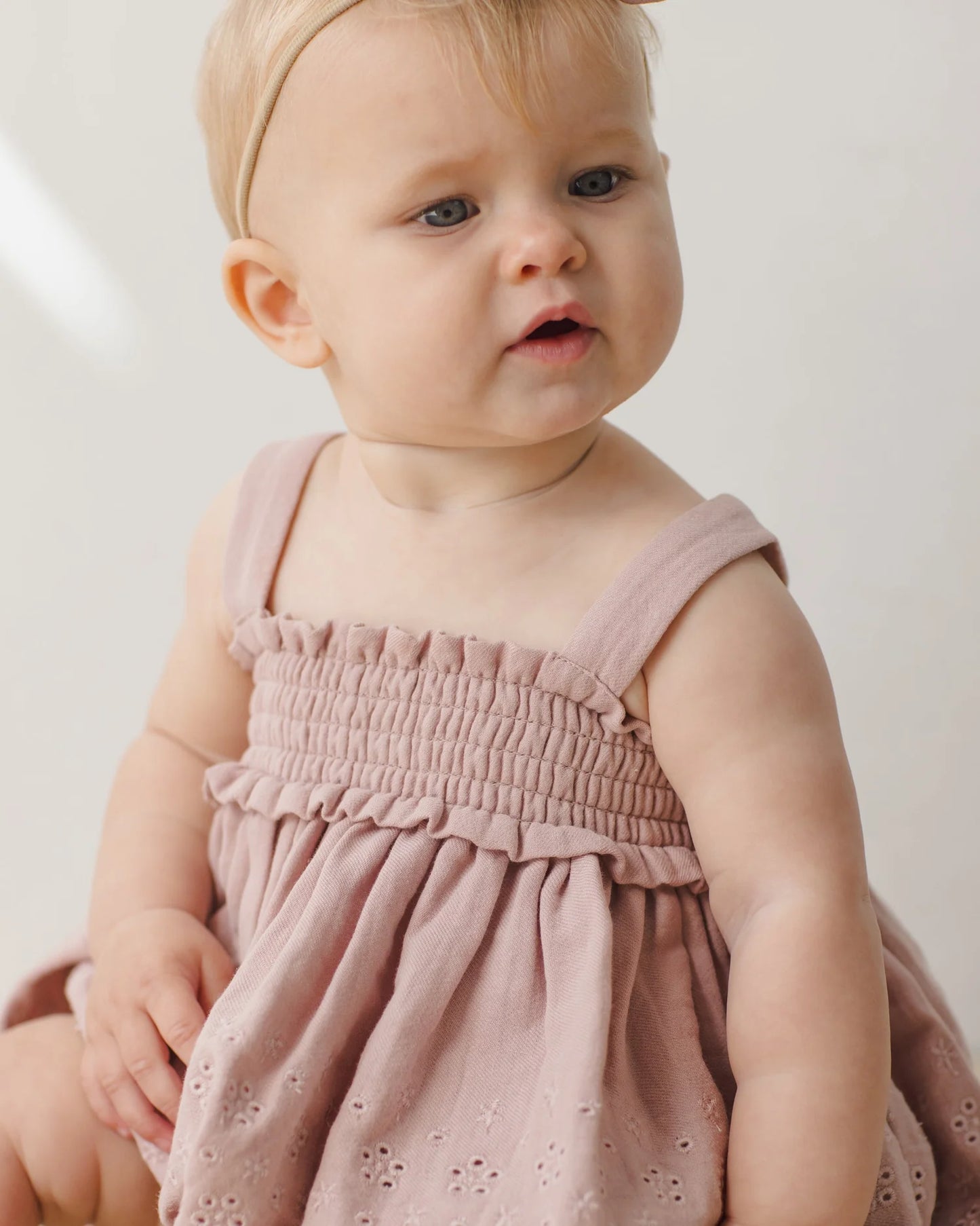 Mae Smocked Top + Bloomer Set Mauve