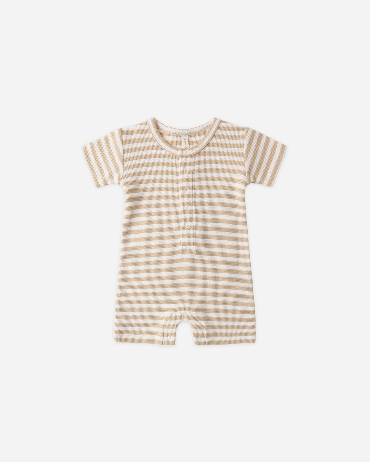 Waffle Snap Romper Butterscotch Stripe