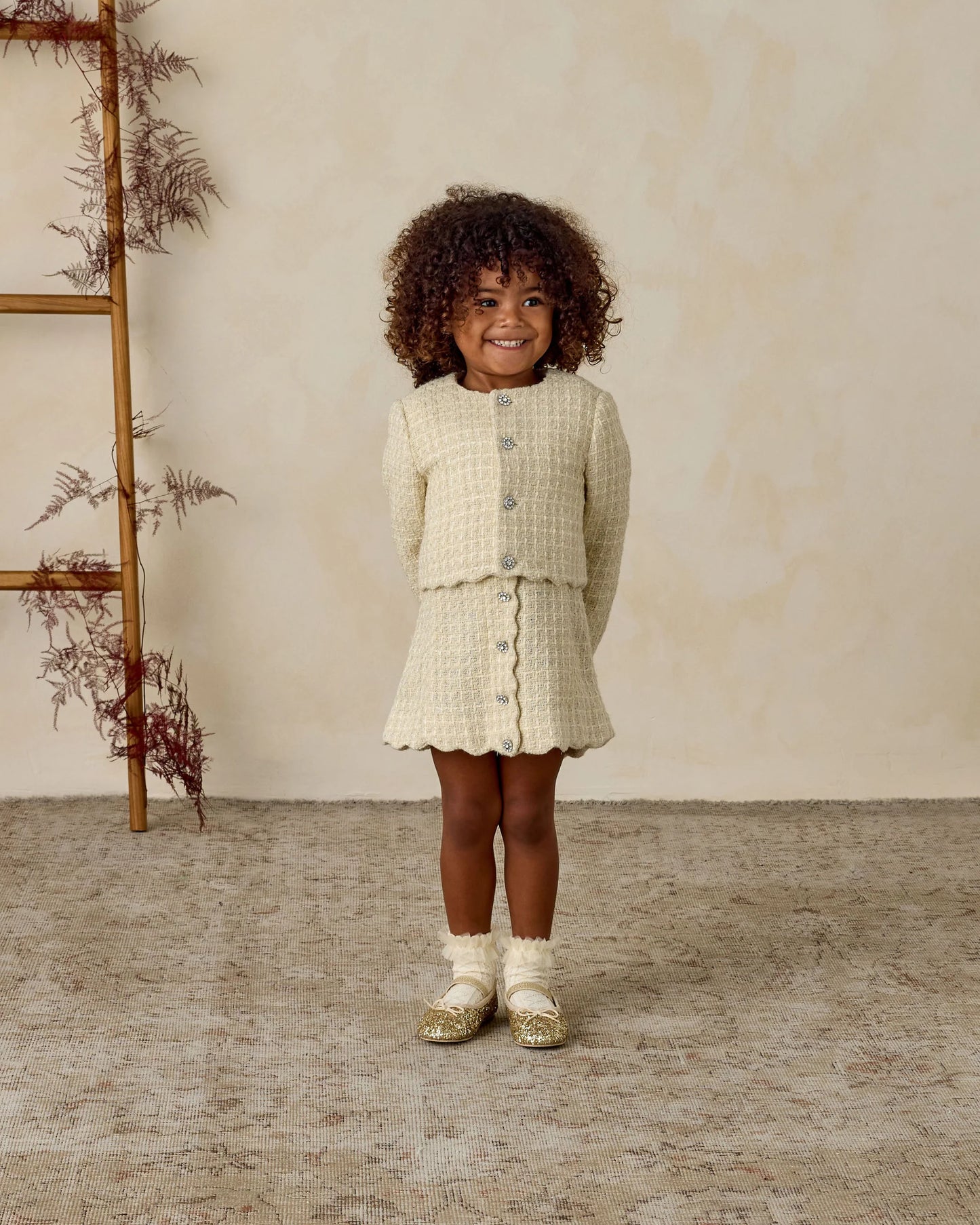 Ruffle Socks | Ivory, Raspberry