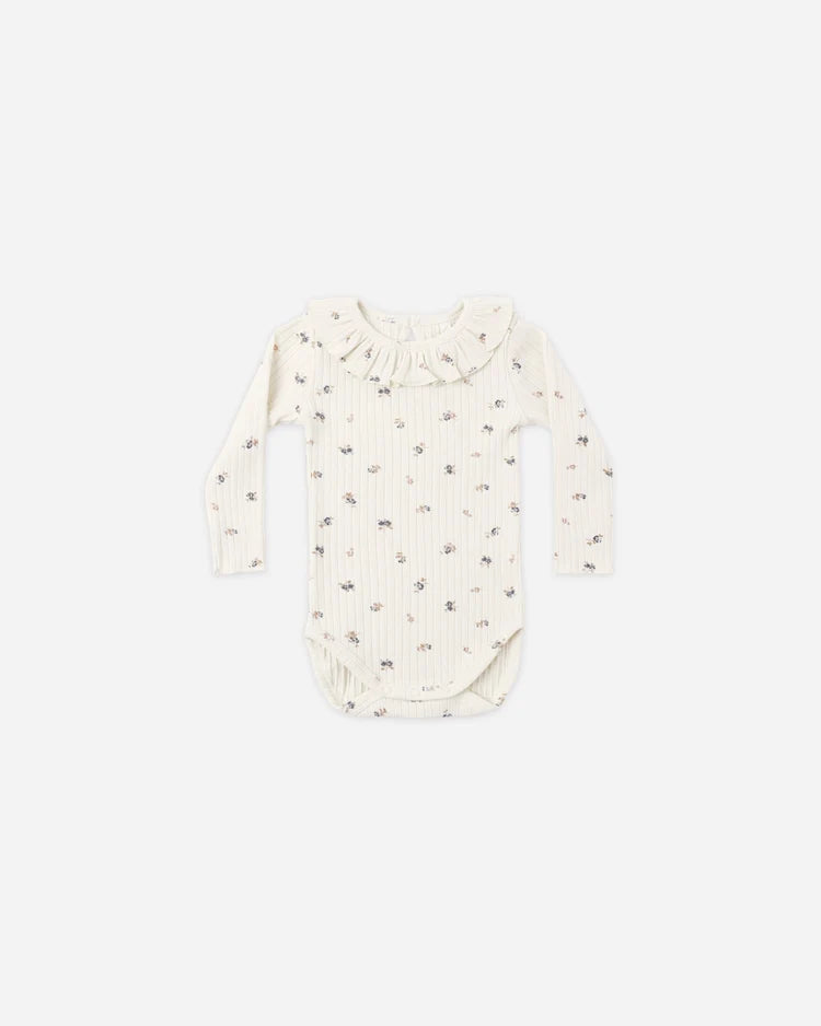 Ruffle Collar Bodysuit + Legging | Natural Ditsy