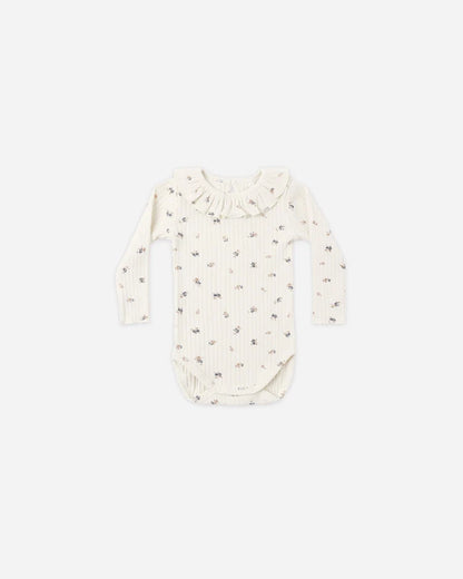 Ruffle Collar Bodysuit + Legging | Natural Ditsy