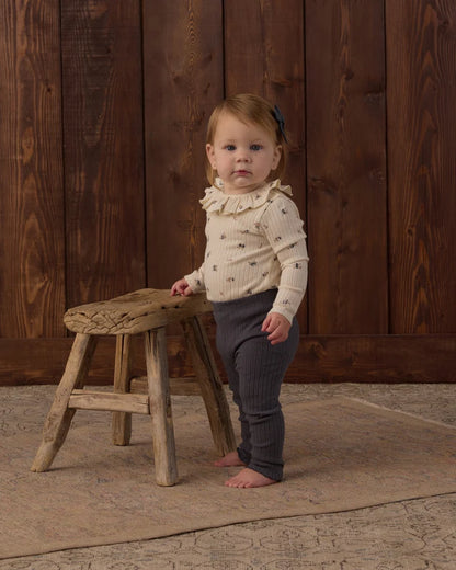 Ruffle Collar Bodysuit + Legging | Midnight
