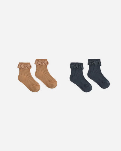 Lace Trim Socks, 2-Pack | Fawn & Midnight