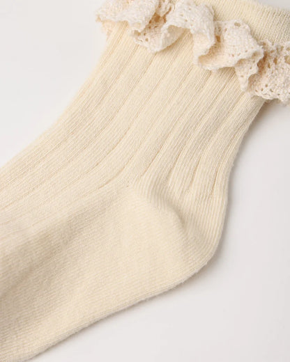 Lace Trim Socks, 2-Pack | Rosewood & Natural