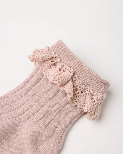 Lace Trim Socks, 2-Pack | Rosewood & Natural