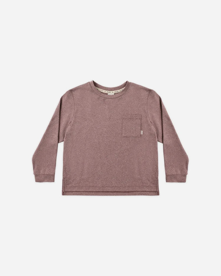 Long Sleeve Pocket Tee + Oceanside Tech Short | Heathered Mulberry