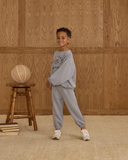 Oversized Sweatshirt + Relaxed Jogger || Dusty Blue Wildcats