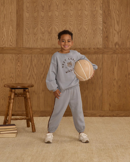 Oversized Sweatshirt + Relaxed Jogger || Dusty Blue Wildcats