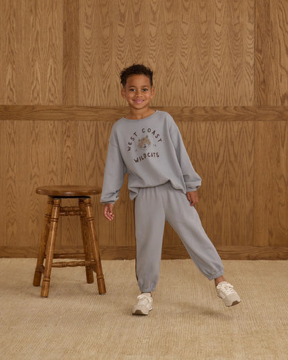 Oversized Sweatshirt + Relaxed Jogger || Dusty Blue Wildcats