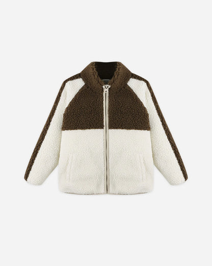 Sherpa Trails Jacket || Brown Color Block