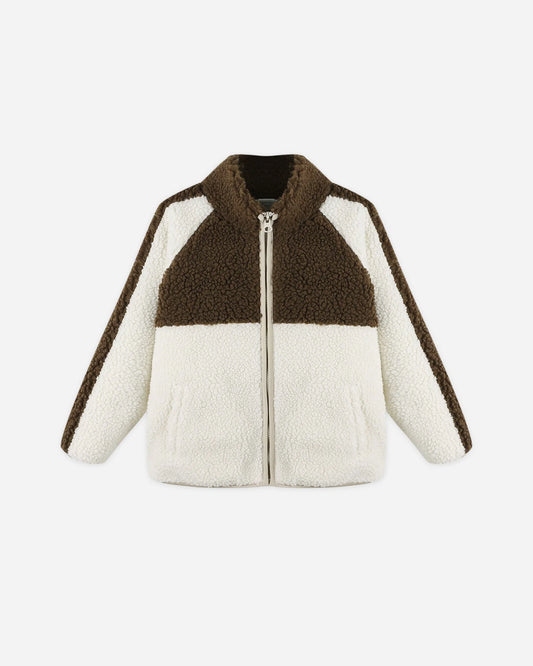Sherpa Trails Jacket || Brown Color Block
