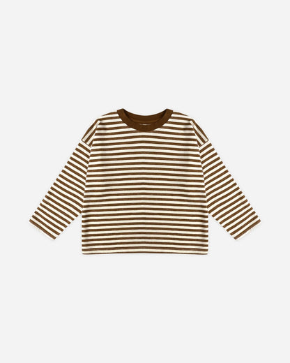 Camden Long Sleeve Tee || Brown Stripe