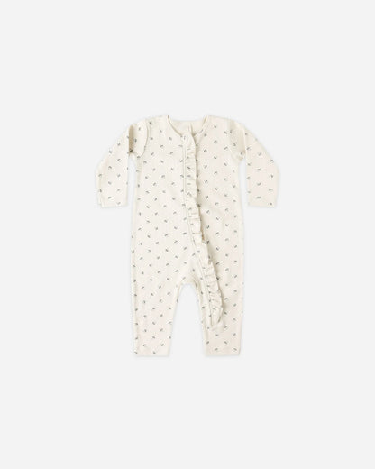 Ruffle Jumpsuit || Blue Ditsy