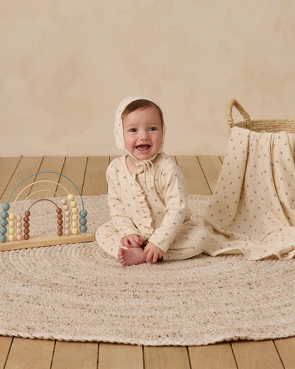 Ruffle Jumpsuit || Blue Ditsy