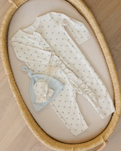 Ruffle Jumpsuit || Blue Ditsy