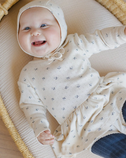 Ruffle Jumpsuit || Blue Ditsy