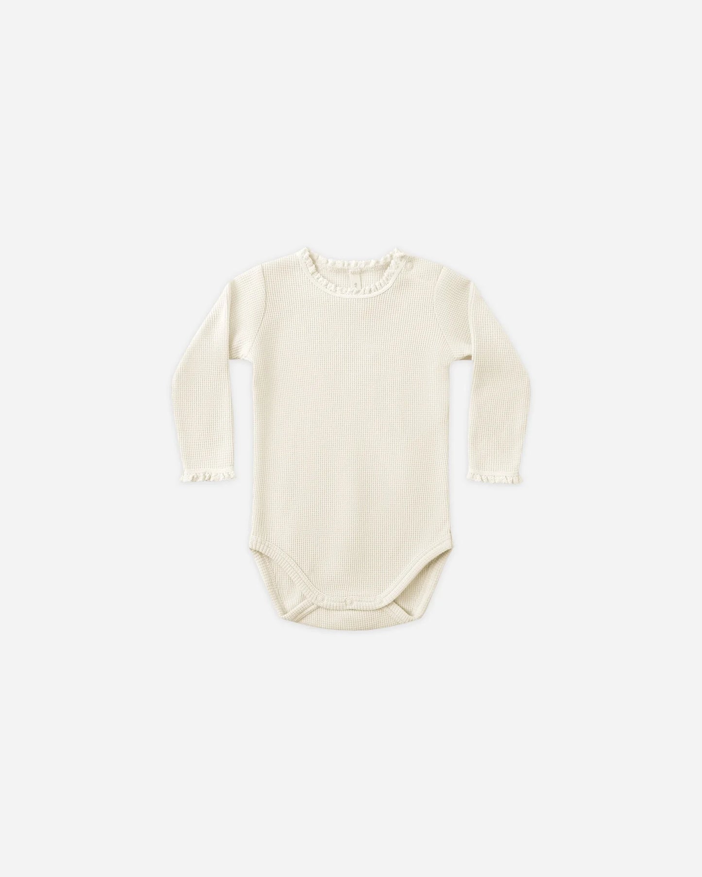 Waffle Long Sleeve Bodysuit  +Skirted Bloomer|| Natural