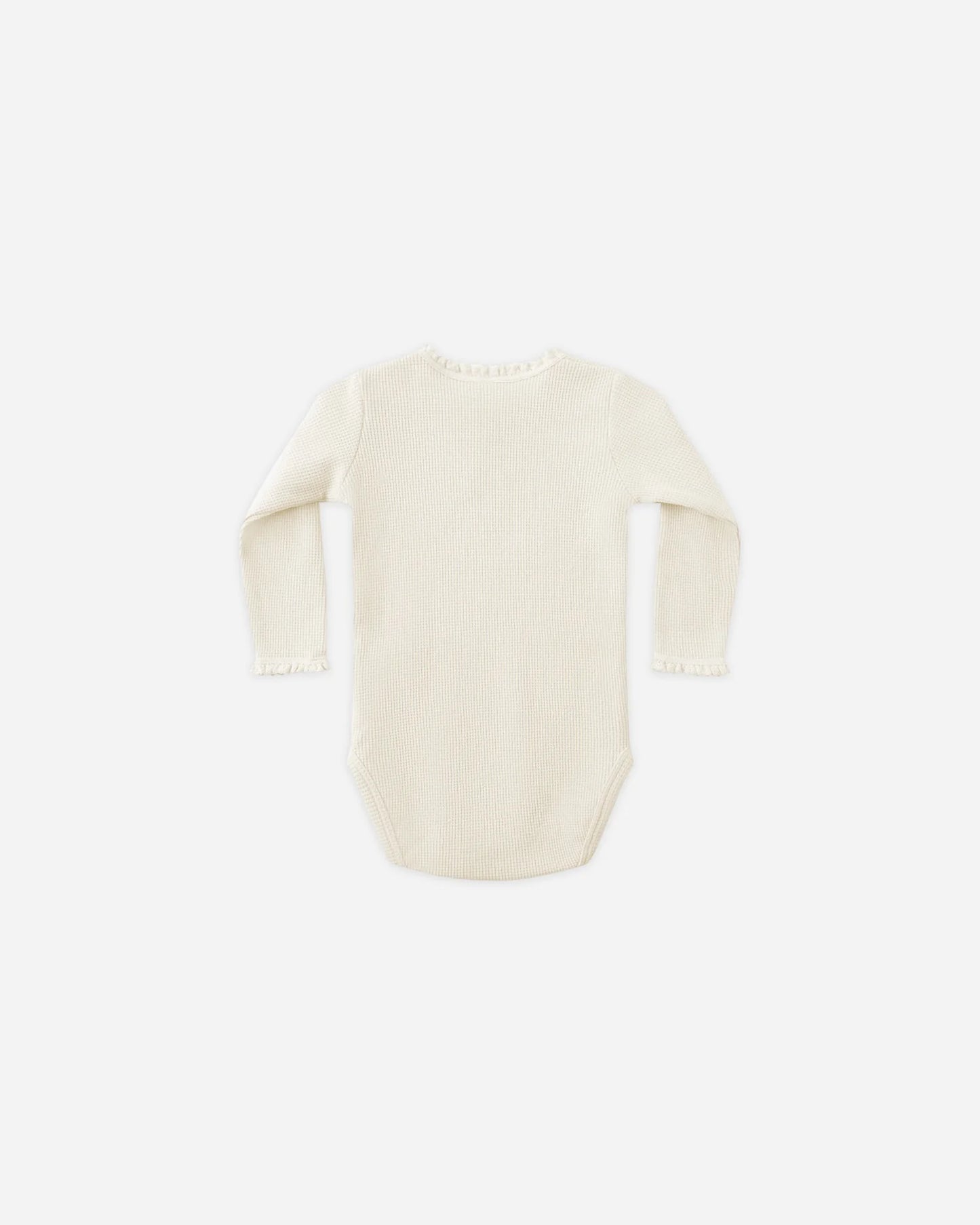 Waffle Long Sleeve Bodysuit  +Skirted Bloomer|| Natural