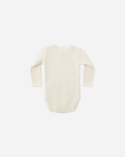 Waffle Long Sleeve Bodysuit  +Skirted Bloomer|| Natural