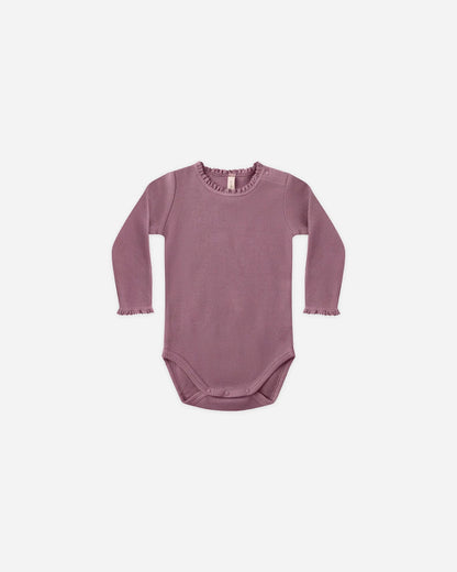 Waffle Long Sleeve Bodysuit + Skirted Bloomer  || Mulberry