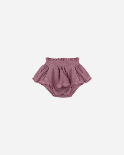 Waffle Long Sleeve Bodysuit + Skirted Bloomer  || Mulberry