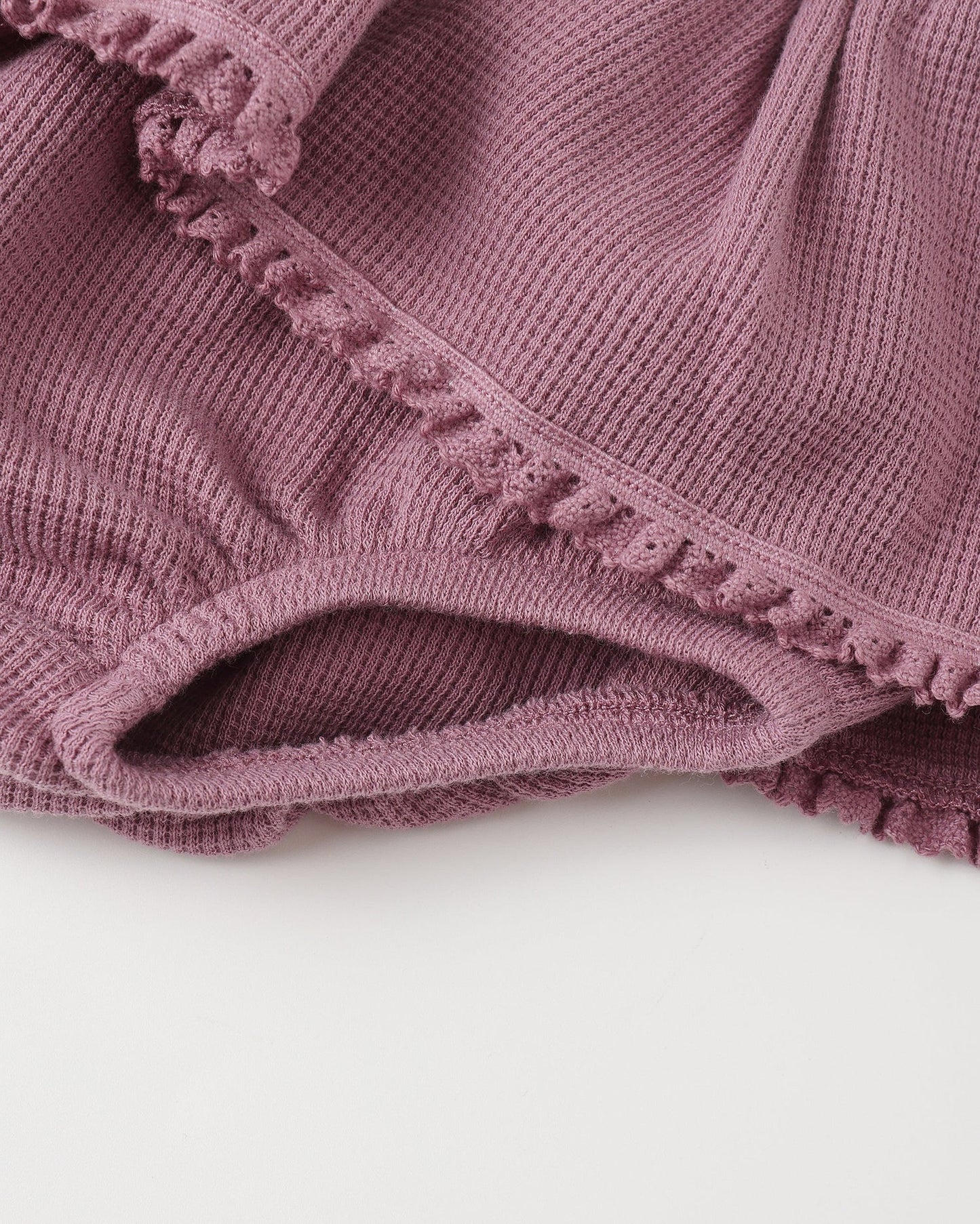 Waffle Long Sleeve Bodysuit + Skirted Bloomer  || Mulberry