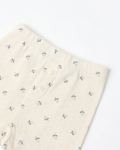 Pointelle Long Sleeve Tee + Legging || Blue Ditsy