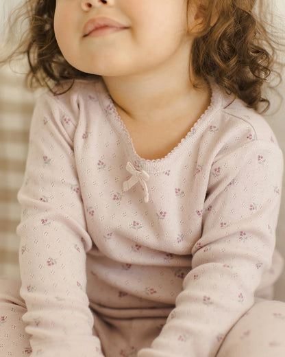 Pointelle Long Sleeve Tee + Legging || Lilac Ditsy