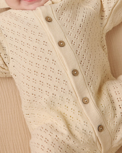 Long Sleeve Bubble Romper || Natural