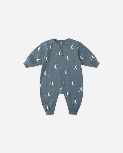 Relaxed Fleece Jumpsuit || Silver Moons