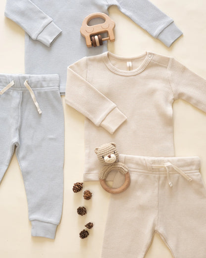 Waffle Top + Pant Set || Natural