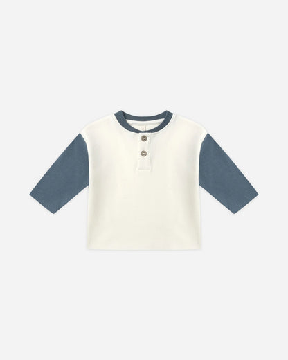 Long Sleeve Henley Tee + Pant Set || Ocean