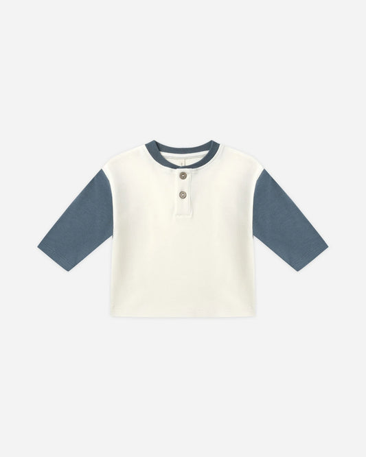 Long Sleeve Henley Tee + Pant Set || Ocean