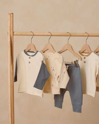 Long Sleeve Henley Tee + Pant Set || Ocean