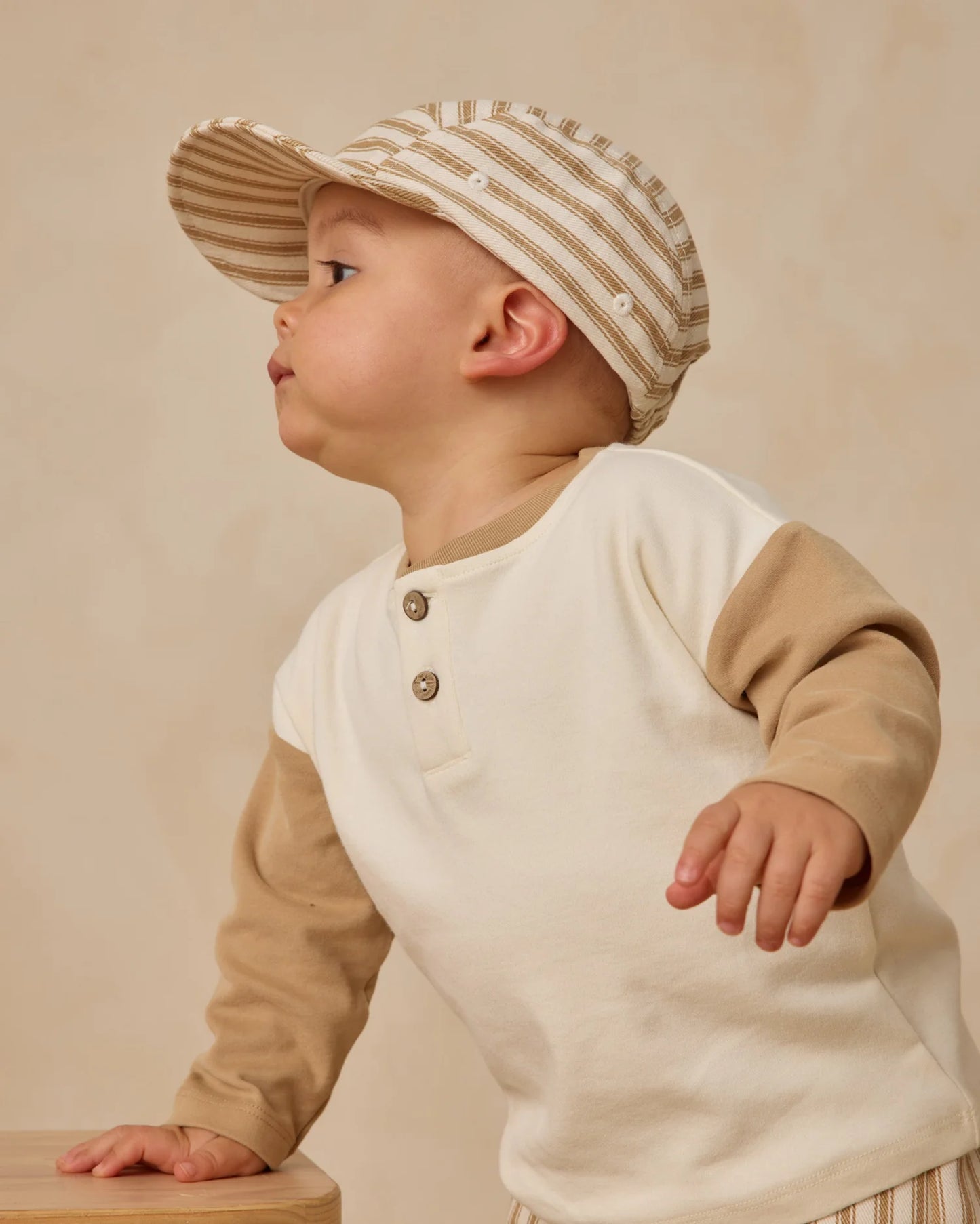 Long Sleeve Henley Tee + Pant Set|| Gold