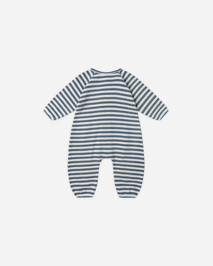 Waffle Long Sleeve Jumpsuit || Ocean Stripe