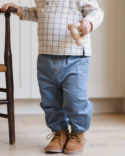 Zion Shirt + Pant Set|| Blue Ocean Plaid