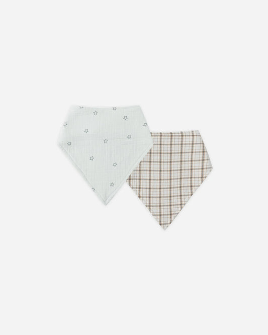 Bandana Scarf, 2 Pack || Blue Plaid, Twinkle