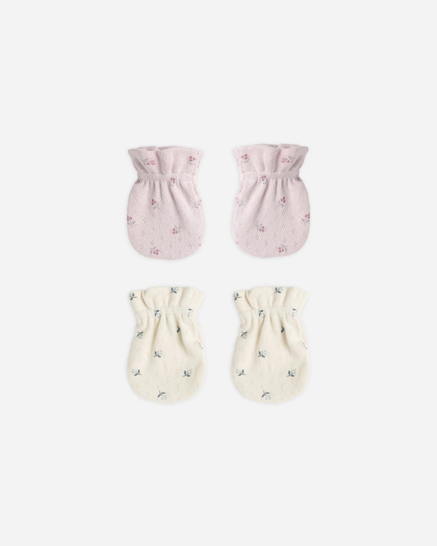 No Scratch Mittens, Set Of 2 || Blue Ditsy, Lilac Ditsy