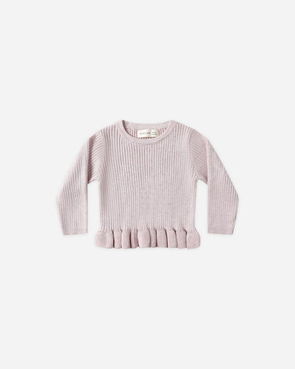 Rib Knit Peplum Top + Legging Set || Lilac