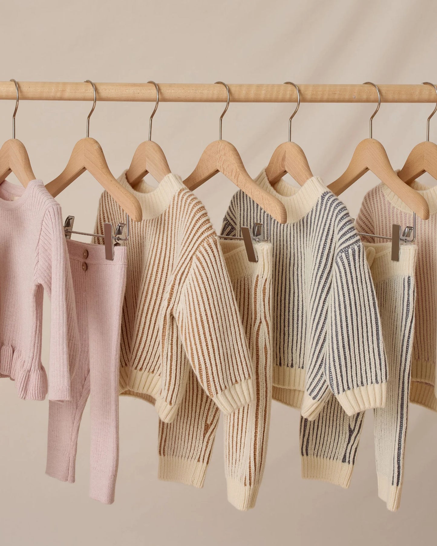 Rib Knit Peplum Top + Legging Set || Oat