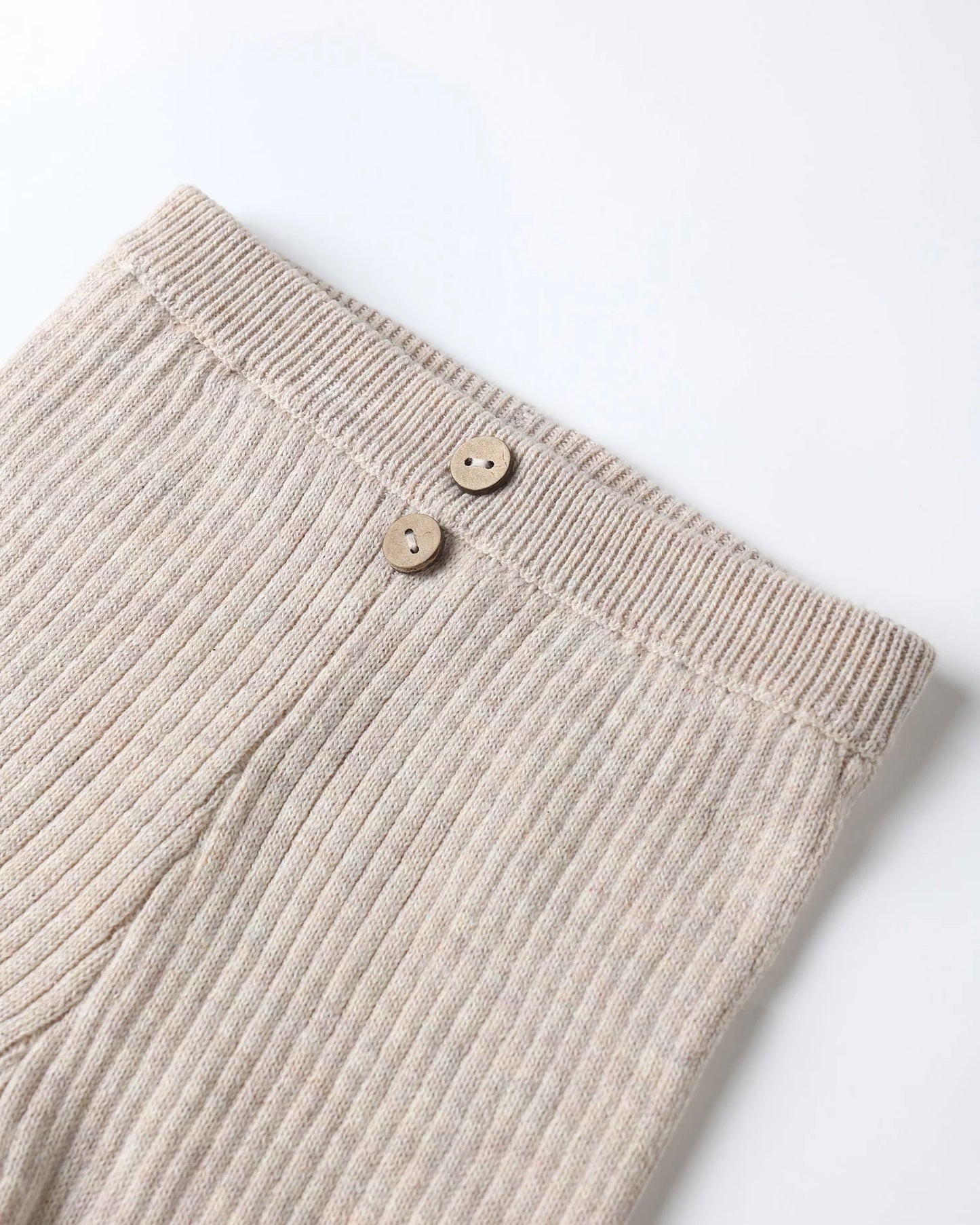 Rib Knit Peplum Top + Legging Set || Oat